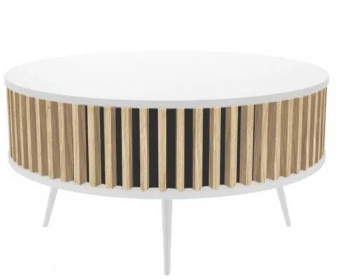 Moderný konferenčný stolík RONDA dub artisan/biely